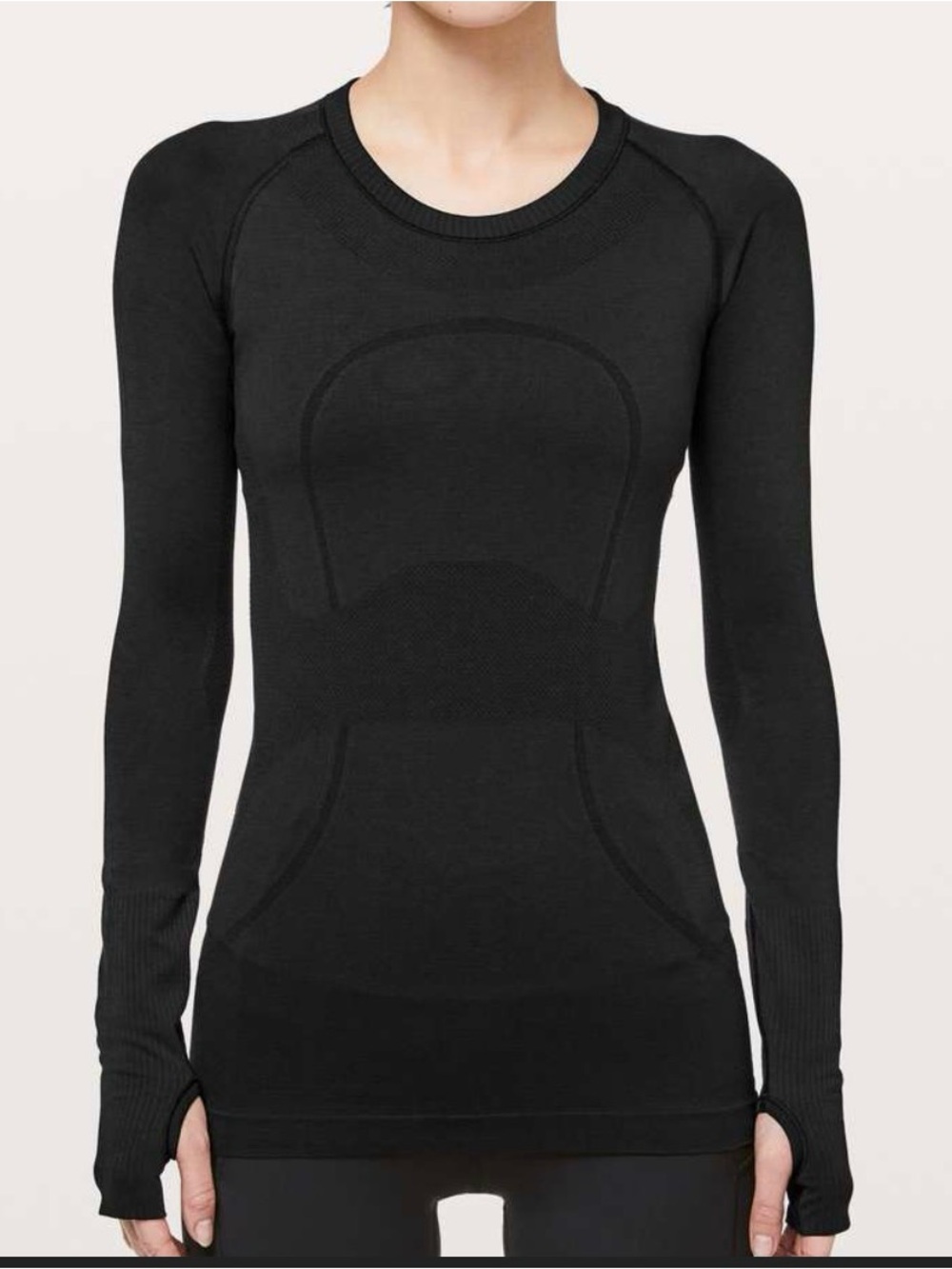 lululemon athletica Black Seamless Long-Sleeve Crew